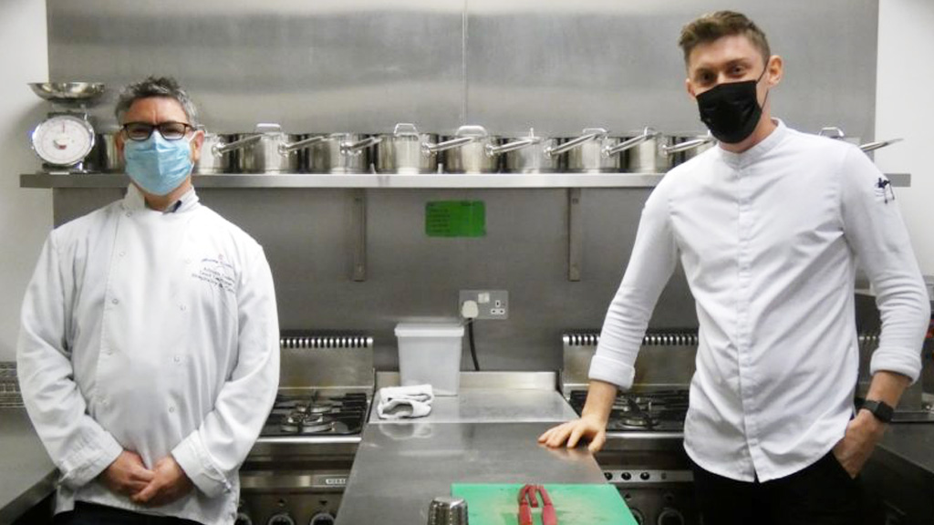 Catering student in the kitchen 