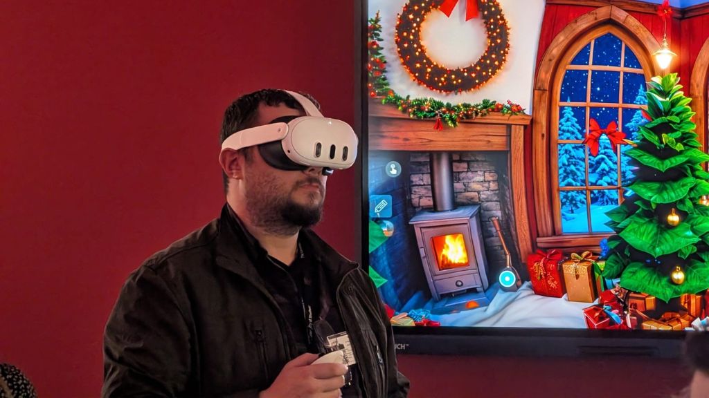 Student using VR headset 