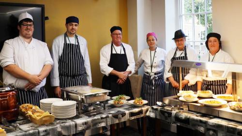 Part-time adult catering students who helped prepare meals for the Spanish walkers