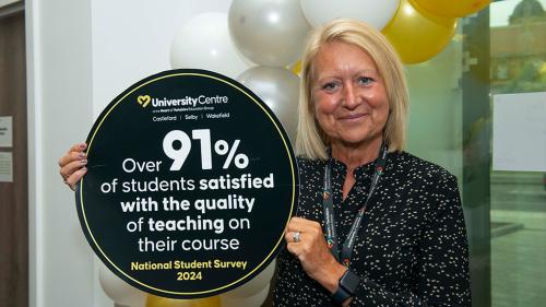 Principal and Chief Executive Sam Wright with our National Student Survey results 