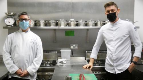 Catering student in the kitchen 