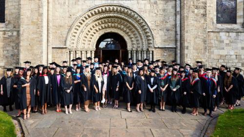 Graduates outside Selby Abbey 