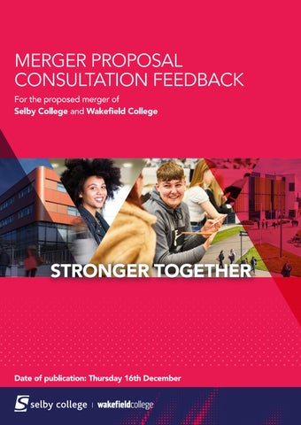 Merger Proposal Consultation Feedback publication cover